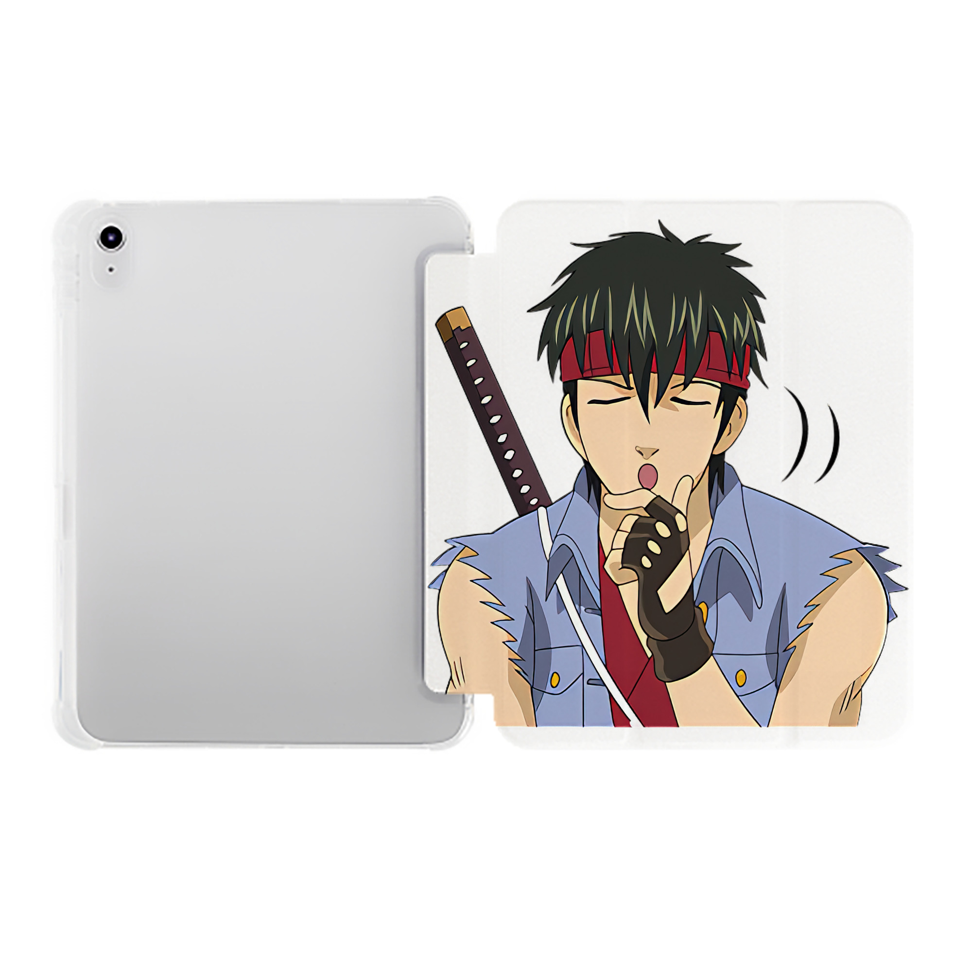 （画像用） ぎんたま 坂田銀時（さかたぎんとき） 神楽 志村新八（しむら しんぱち） GINTAMA Sakata Gintoki Kagura Shimura Shinpachi IPad ケース ペン収納付き 三つ折りスタンド PUレザー×シリコン 対応機種9.5/10.5/10.9インチ